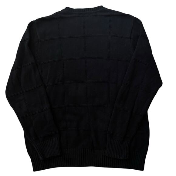 Vintage Colours Alexander Julian Sweater Mens Large Windowpane Black Grandpa Dad - Picture 2 of 7